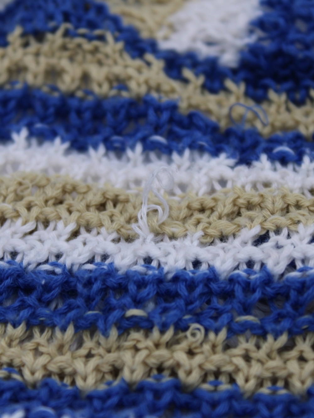 SHEIN Striped Crochet Halter Mini Dress - Tan, Blue & White - Picture 4 of 5